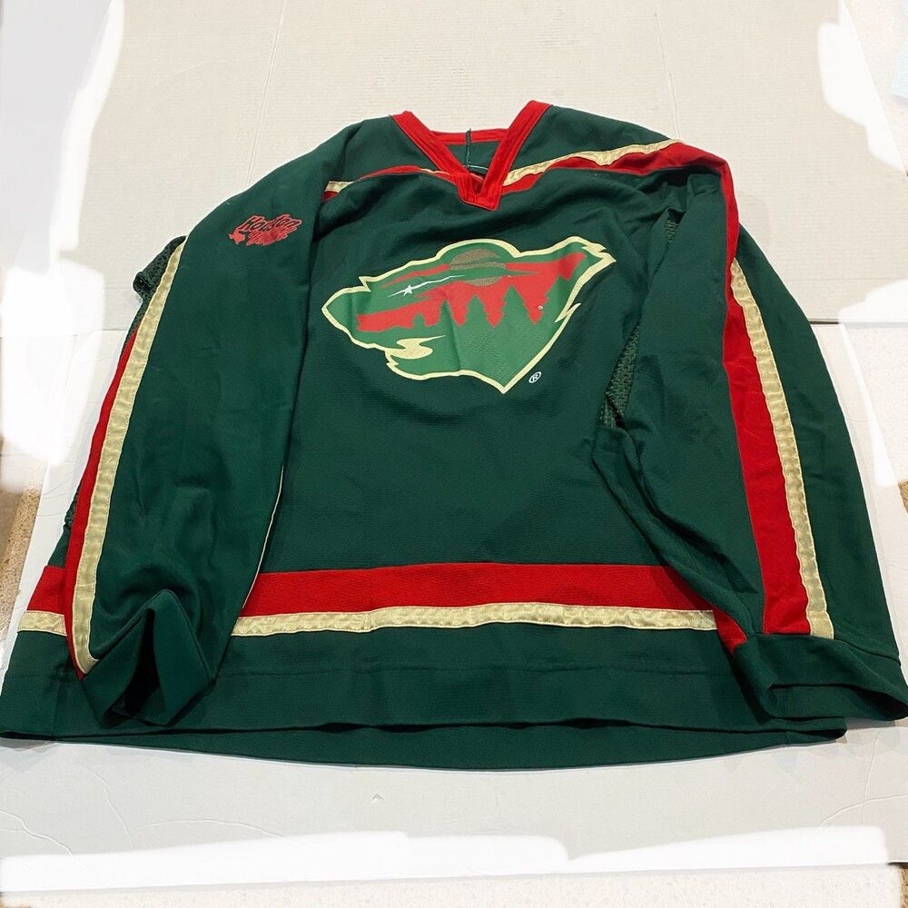 Vintage CCM Houston Wild Airknit Hockey Jersey Mens XL Home Green #9 Mesh